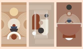 Abstract Composition in Earthy Tones vector