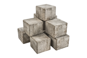 A pile of concrete blocks on a transparent background png