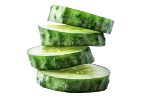 A stack of cucumbers on a transparent background png