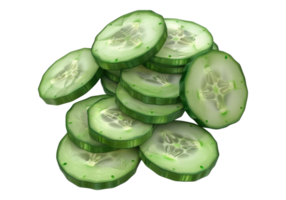 A pile of sliced cucumbers on a transparent background png