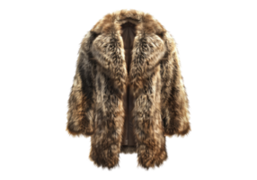 A fur coat is shown on a transparent background png