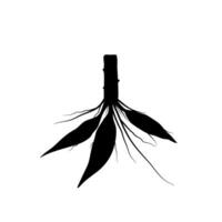 cassava root silhouette element vector