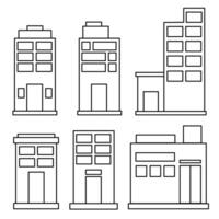 set of building icon vector