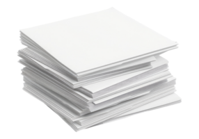 A stack of white paper on a transparent background png