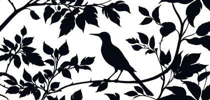 Bird on branch vector
