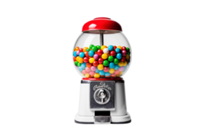 Gumball machine with colorful candies spark joy png