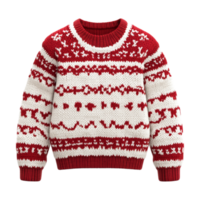 A sweater with red and white patterns on it png