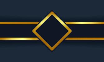 Luxurious background with a dark navy theme, golden diamond frame, and horizontal lines, ideal for upscale branding, announcements, or formal designs vector