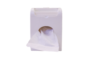 Front view of white tissue box on transparent background png