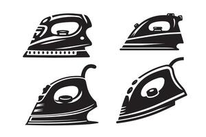 Electric Iron Silhouette Illustration artwork Design vector