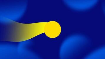 Animation of yellow comet with a trailing tail streaks across a deep blue background, creating a sense of motion and cosmic wonder video