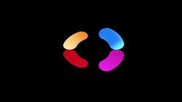 Animation of playful arrangement of colorful, curved shapes creates a lively and cheerful composition, inviting joy and creativity into the visual space video