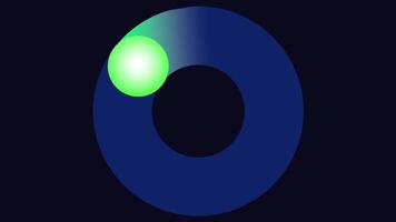 Animation of dark background contrasts with a glowing green orb nestled beside a large circular shape, creating a striking visual interplay of light and shadow video