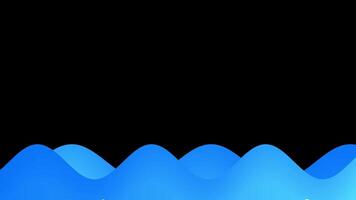 Animation of vibrant template featuring flowing blue waves against a black background, creating a serene and calming effect, perfect for presentations or digital projects video