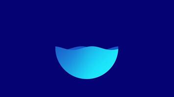 Animation of minimalist design showcasing a blue semi circle against a dark background, symbolizing fluidity and progress, perfect for loading screens and user interfaces video