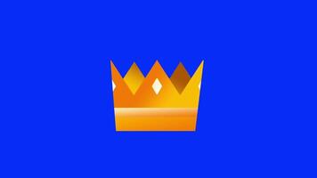 Animation of stunning crown design featuring golden and silver elements, sparkling with elegance against a deep blue background, symbolizing royalty and prestige video