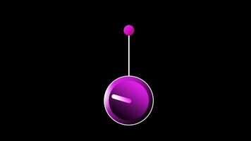 Animation of dynamic purple orb with a smaller satellite connected by a thin line, set against a stark black background, creating a sense of cosmic motion video