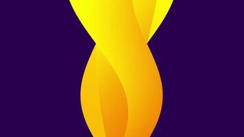 Animation of captivating design featuring intertwined yellow shapes against a deep purple background, creating a sense of fluidity and elegance video