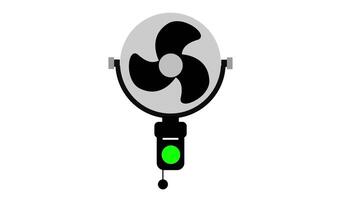 Animation of stylish gray fan with a green indicator, featuring a clean design that highlights its practicality, set against a white background video