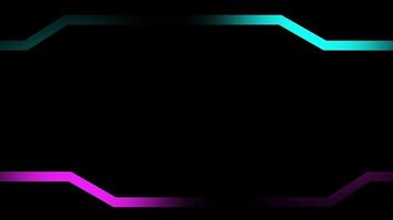 Animation of futuristic design showcasing vibrant teal and purple lines against a black backdrop, resembling a high tech circuit board or digital interface video