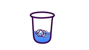 Animation of vibrant blue drink in a clear cup filled with ice cubes and a straw, set against a white background, evoking a refreshing summer vibe video
