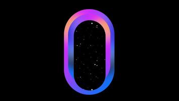 Animation of captivating cosmic portal framed by vibrant colors, revealing a starry expanse beyond, inviting viewers to explore the mysteries of the universe through its enchanting design video