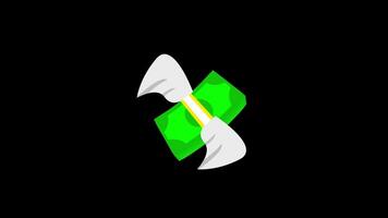 Animation of whimsical illustration of money flying through the sky with vibrant wings, symbolizing freedom and the pursuit of wealth video
