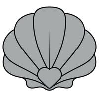 Seashell with heart in the center vector