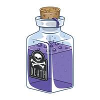 Glass bottle with poisonous substance with vector