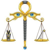 Egyptian Scales of the Judgement of Osiris vector