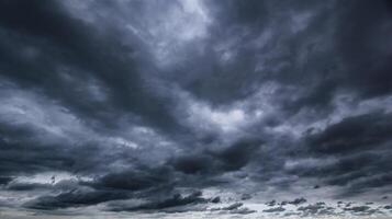 The dark sky with heavy clouds converging and a violent storm before the rain.Bad or moody weather sky and environment. carbon dioxide emissions, greenhouse effect, global warming, climate change photo