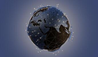 Technology globe, modern communication, global connection background, 3D illustration photo