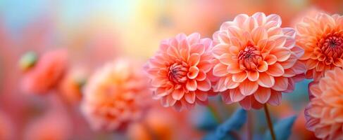 A bouquet of orange flowers with a blue background. The flowers are in full bloom and the blue background adds a calming effect to the image photo