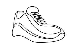 Sneakers sports shoes in a continuous one line drawing vector