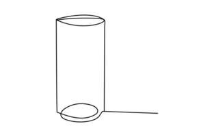 Continuous one line drawing silhouette of canister. Canister linear icon. vector