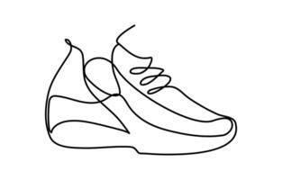 Sneaker, Shoe, Running Continuous Line Icon vector