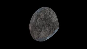 Rock Rotating on a Transparent Background. Seamless Loop. Stone 3D Animation. 4K video