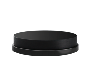Elegant Black Circular Platform Display Stand 3D Render png