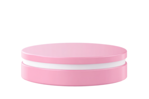 Pink Round Display Stand Product Presentation Cosmetic Showcase Empty Platform Minimalist Mockup png
