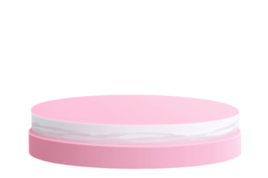 Pink Round Display Stand Product Presentation Empty Podium Minimalist Mockup png
