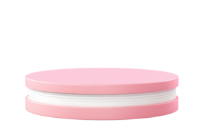 Pink Round Product Display Stand Minimalist Mockup 3D Render Empty Platform Showcase Presentation png