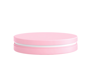 Pink Round Display Stand Product Showcase Minimalist Pedestal Mockup Platform png