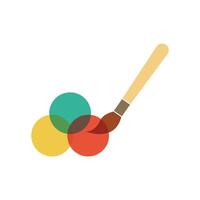 Paintbrush creating art with colorful circles vector