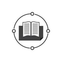 Open book with interconnected circles vector