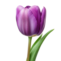 Purple tulip bloom spring flower isolated transparent background png