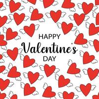 Valentines day and heart pattern background vector