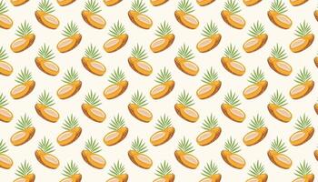 Seamless pattern with dates. Fruits illustration in cartoon style. vector