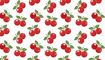 Seamless pattern with cherries on white background. illustration. vector