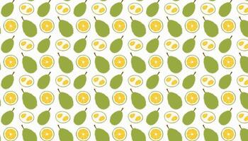 Seamless pattern with durian fruit slices. illustration. vector