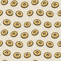 A pattern of old coins on a white background vector